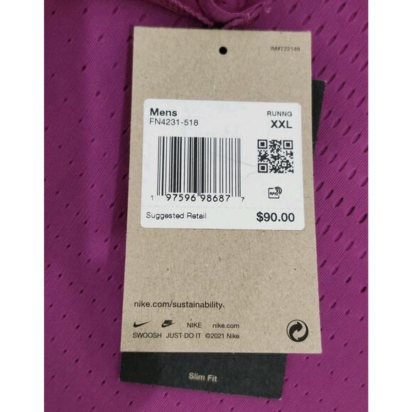 Nike Aeroswift Dri-Fit ADV Running Singlet Purple FN4231-518 Mens Size XXL NEW - Picture 4 of 6